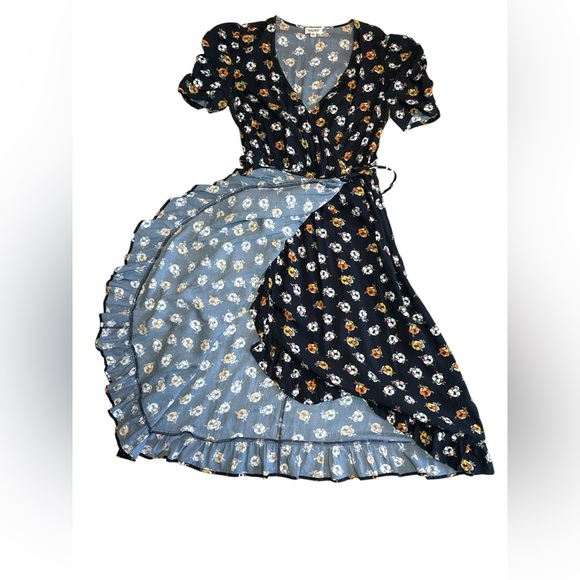 The Drop Women's Navy Floral Print Wrap Front Midi - Picture 2 of 7